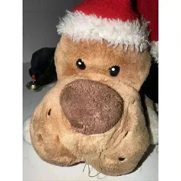 Rare Dan Dee Christmas Animated Plush Hound Dog Sings Jingle Bells And Moves - Picture 3 of 11